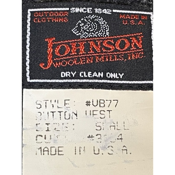 Small Johnson Woolen Mills gray herringbone four pocket vest - Picture 11 of 11